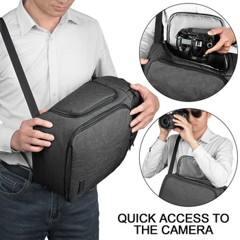 

For DSLR Camera Bag Accessories Multifunctional Single Shoulder Storage Waterproof Case Protection Zipper Messenger Backpack