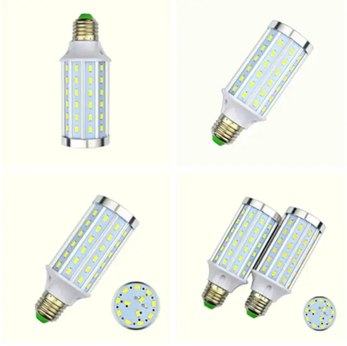 Высокая мощность алюминиевый PCB охлаждение 5730 SMD СВЕТОДИОДНЫЙ кукурузный лампочка 85 V-265 V E27 12W 18W 25W 30W 40W 50W 60W без мерцания Светодиодный точечный светильник