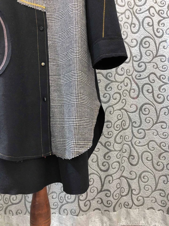Early autumn new women's Polo color block Plaid decoration long sleeve loose dress 913