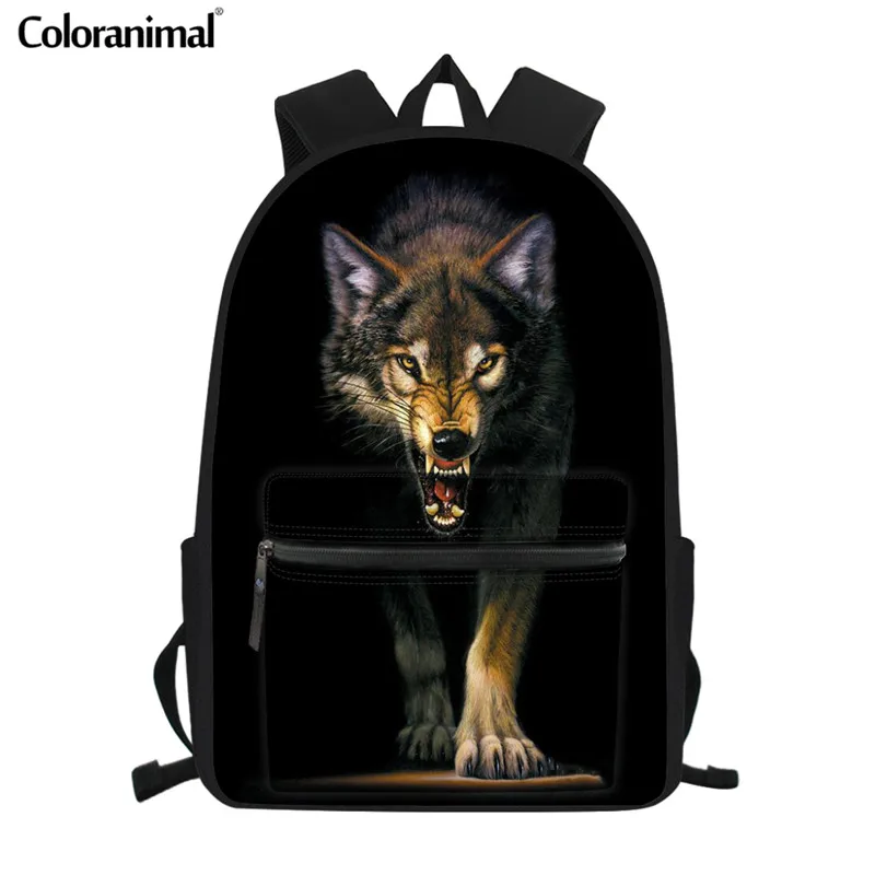 Coloranimal 3D Луна волк школьная сумка для девочек-подростков Фиолетовый Космические звезды Школьный Рюкзак Галактика Студенческая Книга сумка Mochila Младенческая - Цвет: HMC1158Z58