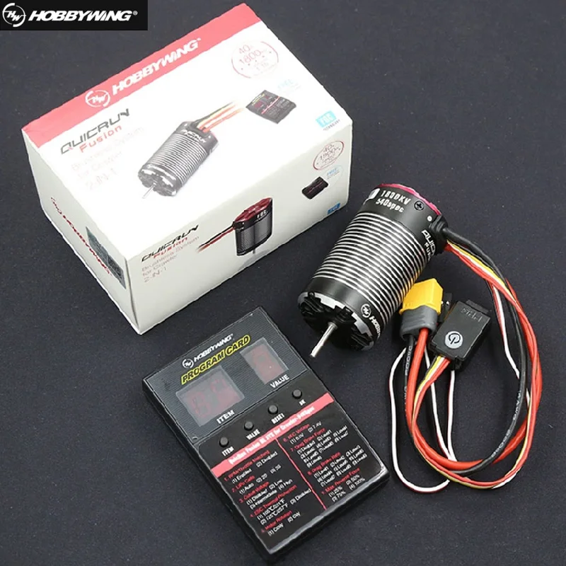 Бесщеточный сенсорный мотор HobbyWing QuicRun Fusion 540 1200KV/1800KV 40A ESC 2 в 1 для RC 1/10