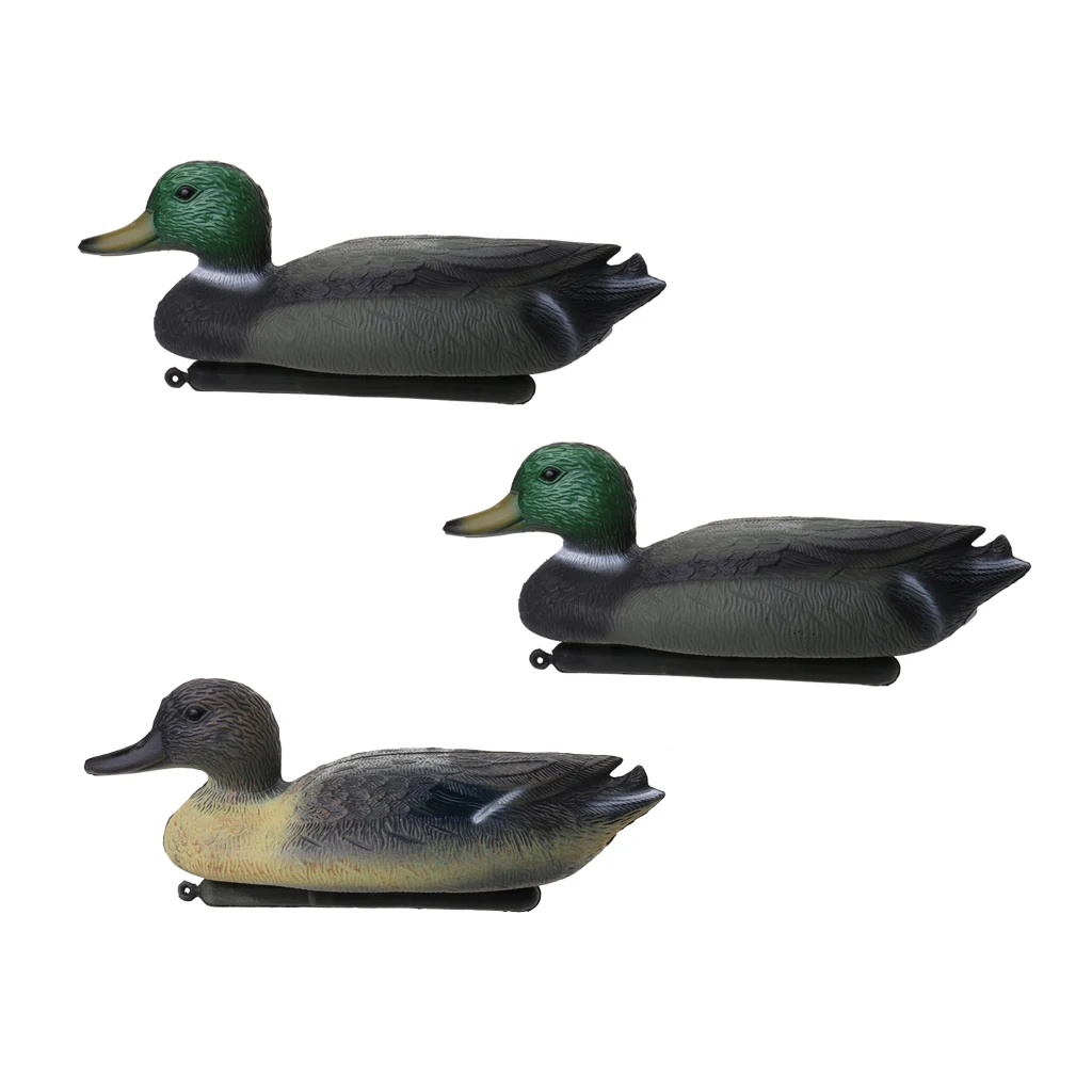 3 X Duck Hunting Decoy Drake Hunting Bait Garden Decors Realistic Ornament