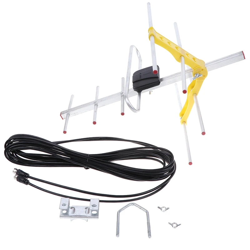 

1pc Outdoor 100Mile Amplified 8 Yagi Antenna TV 10dB Long Range UHF/VHF/FM TV