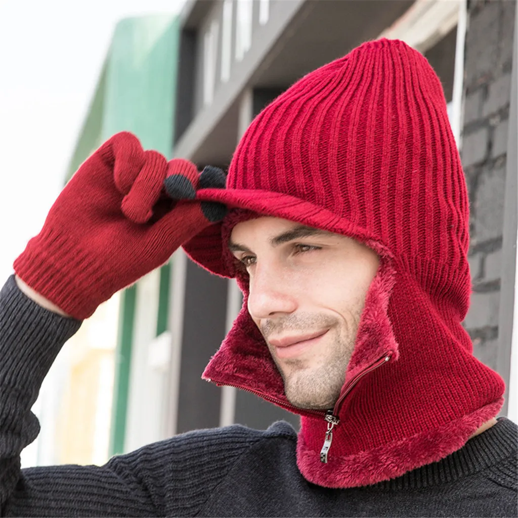 Зимняя шапка, шарф, Skullies Beanies для мужчин, вязаная шапка, женская маска, толстая Балаклава, ушанка, шерстяной берет, мужская шапка, шапка