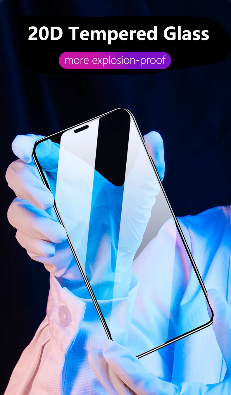 Arvin 2 шт. Защитная пленка для экрана для iPhone 11 Pro XS Max X XR 7 8 Plus закаленное стекло 20D полное покрытие изогнутая пленка для iPhone