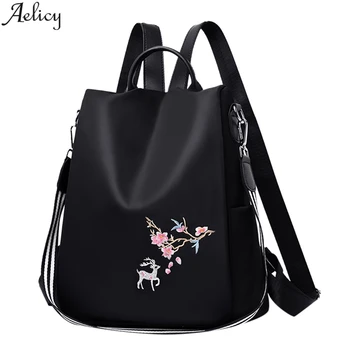 

Aelicy Fashion Lady Sika Deer Unique Print School Backpack Lady Black Girl Casual Backpack Trendy Style Travel Bag