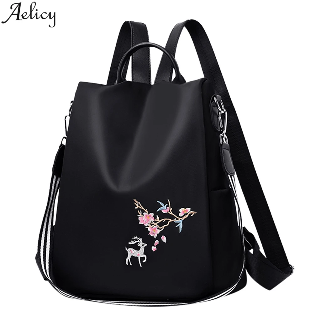 Aelicy Модный женский школьный рюкзак с уникальным принтом оленя черный