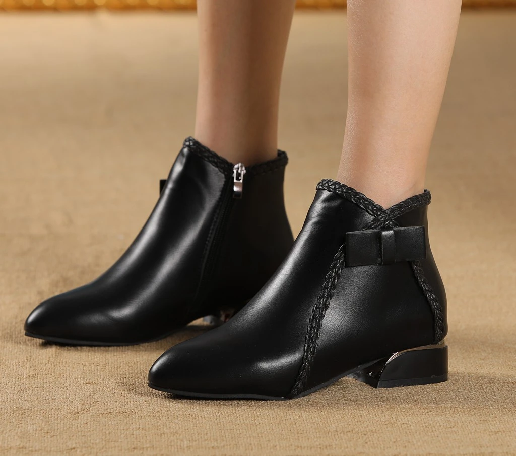 Santuario Soldado Obsesión Moda 2019 botas de tobillo formales para mujer otoño Oficina señora de  cuero bota corta zapatos de trabajo de negocios de tacón bajo puntiagudos  de lado Zip|Botas hasta el tobillo| - AliExpress