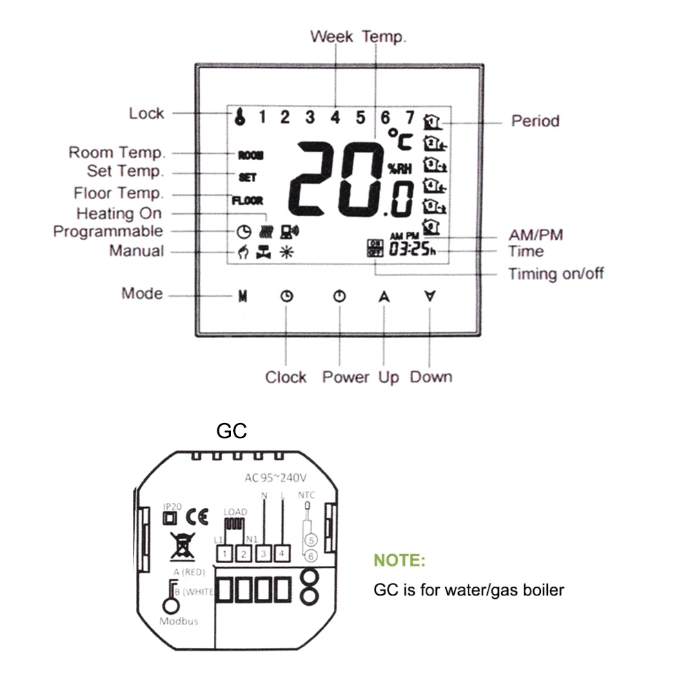 KKmoon Digital Water/Gas Boiler Heating Thermostat with WiFi Voice Control Energy Saving Touchscreen Room Temperature Controller