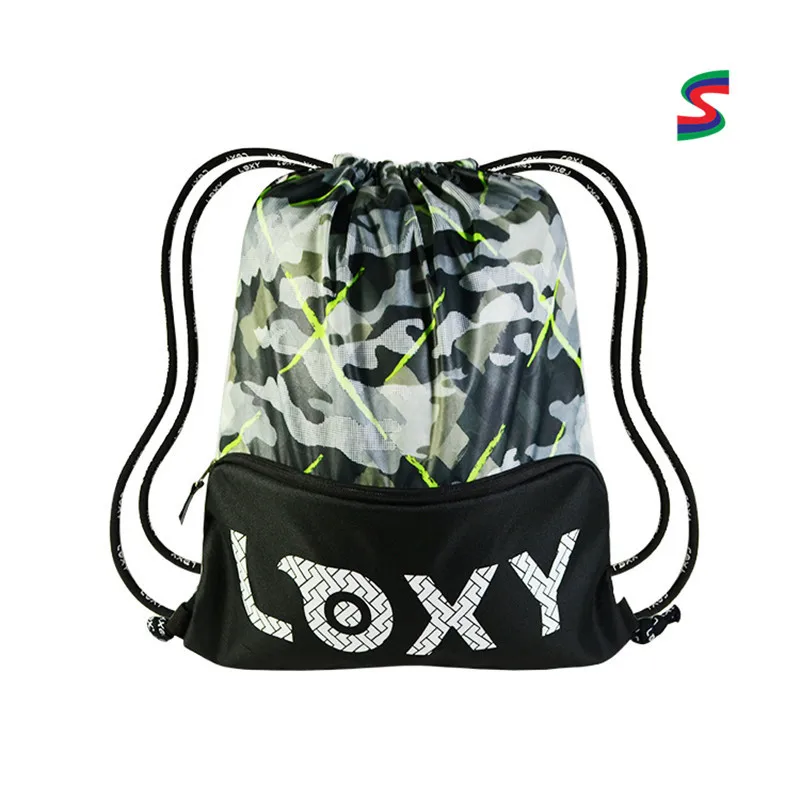 

Drawstring Top Dacron Sports Backpack Carry Bag Customizable Logo Cartoon Drawstring Sports Drawstring Bag Customized