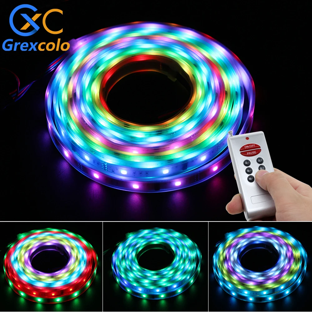 Светодиодная лента Dream Color RGB 5050 SMD 1903 полноцветный Драйвер IC светодиодные лампы 5 м