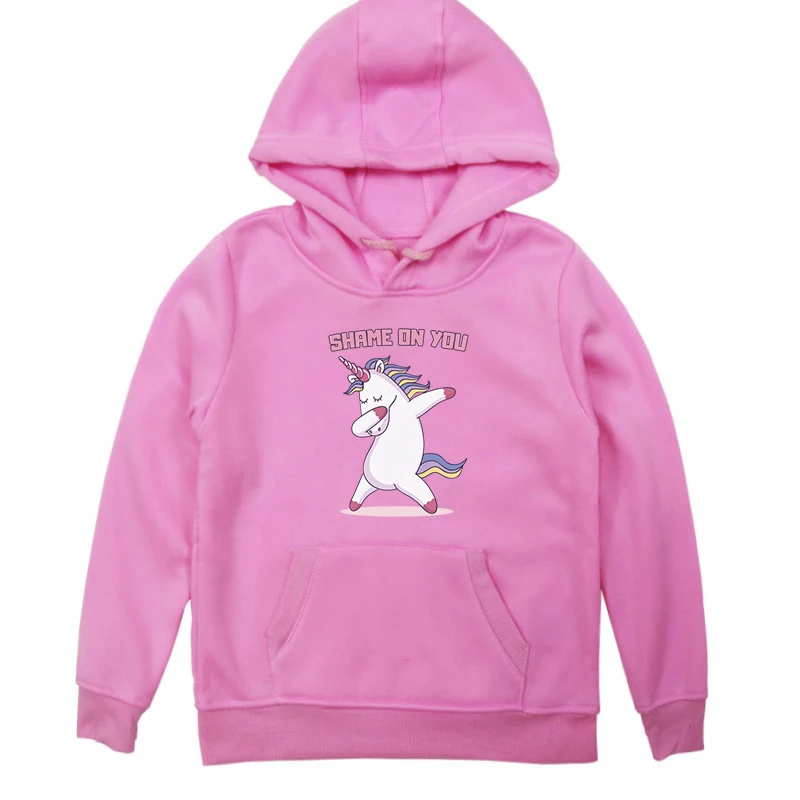New Winter Toddler Kids Boy Girl Hoodie Unicorn Print Baby Sweatshirt Tops Clothes Roupa Infantil Black Fashion Moletom Infantil