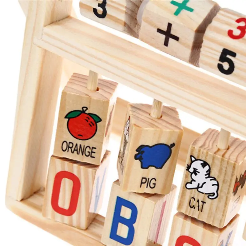 Wooden Abacus Learning Stand Kids Counting Cognition Board Educational Math Toy E65D