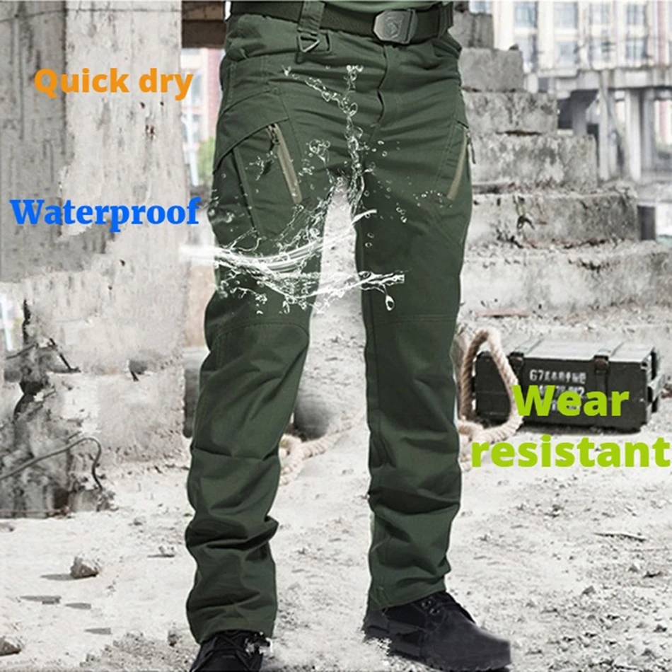 Mens Tactical Pants Multiple Pocket Elasticity Military Urban Commuter Tacitcal Trousers Men Slim Fat Cargo Pant 5XL image_2