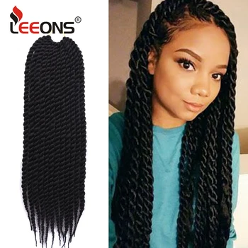 

Leeons Havana Twist Crochet Braids Kanekalon Hair Braiding Synthetic 12 18 22 inches Crochet Braids Extensions For women
