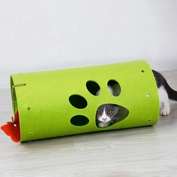 

Foldable DIY Cat Playing Tunnel Rolling Toy Pet Supplies for Cat Kitten Collapsible Crinkle Cat Playing Tunnel Toy