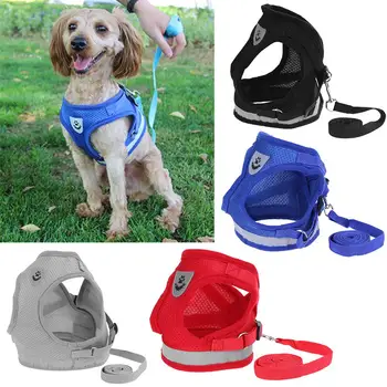 

Cat Dog Adjustable Harness Vest Walking Lead Leash For Puppy Dogs Collar Polyester Mesh Harness For Small Medium Dog Cat Pet