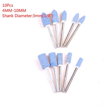 

10pc Blue Abrasive Mounted Stone Set Multi Tool Grinding Burr Wheel 1/8 Shank For Dremel 4000 3000 Rotary Tools