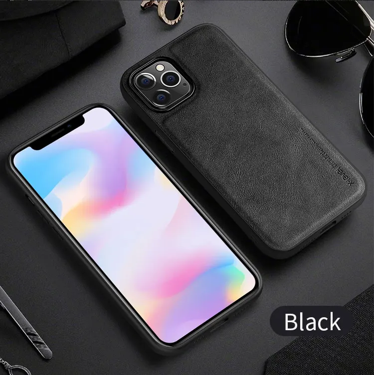 For IPhone 12 12 Pro 12 Max for IPhone 12 Pro Max Case X-Level Retro Leather Soft Silicone Edge Back Cover Case High Quality