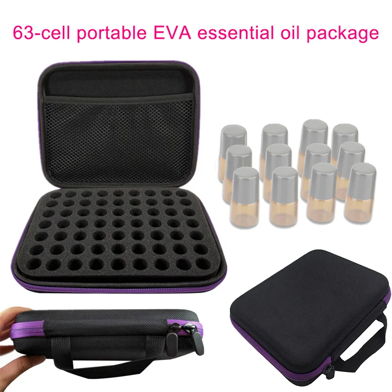 

63 Grid EVA Essential Oils Carrying Case with Foam Insert and Carrying Handle LE66