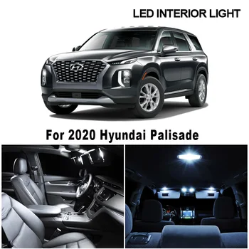

8pcs White Canbus Error Free Car LED License Plate Lamp Interior Light Kit For 2020 Hyundai Palisade Trunk Cargo Glove Box Light