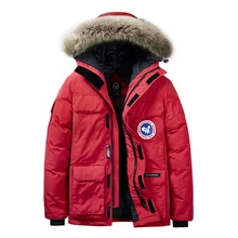 

NEW 2022 Brand Winter Jacket Men Fur Collar Thick Warm Winter Coat Man Vintage Canada Down Jacket Hooded Parka Windbreaker