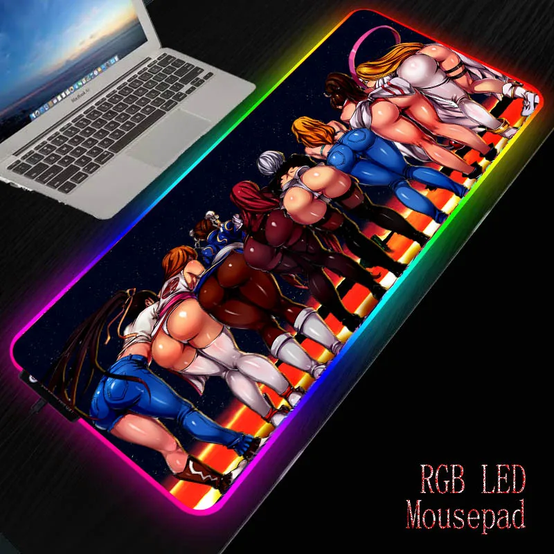 XGZ Аниме Сексуальная девушка задница RGB коврик для мыши игровой большой