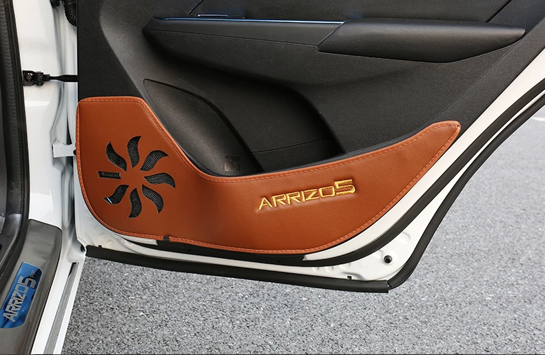 Для Chery ARRIZO5 ARRIZO 5, автомобильный Стайлинг, автомобильная дверь, анти kick pad, модификация, кожа, автомобильная дверь, все включено, анти kick