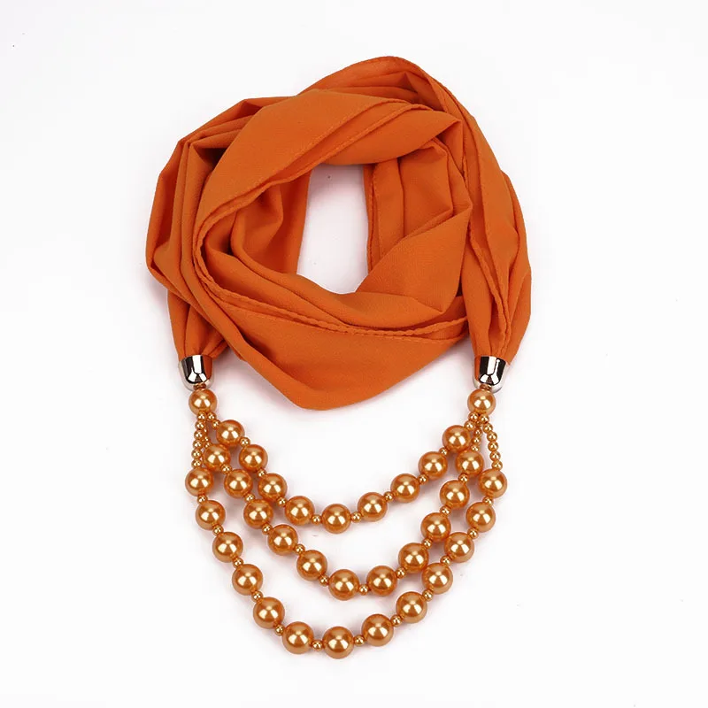 H83bd606e6b9d4c0f8c110855659bc6edd Women Shawl Hijabs Pendant Necklace Scarf Women Solid Color Shawls Jewelry Scarf Female Stole Beach Trip Accessories Scarves Mallzona