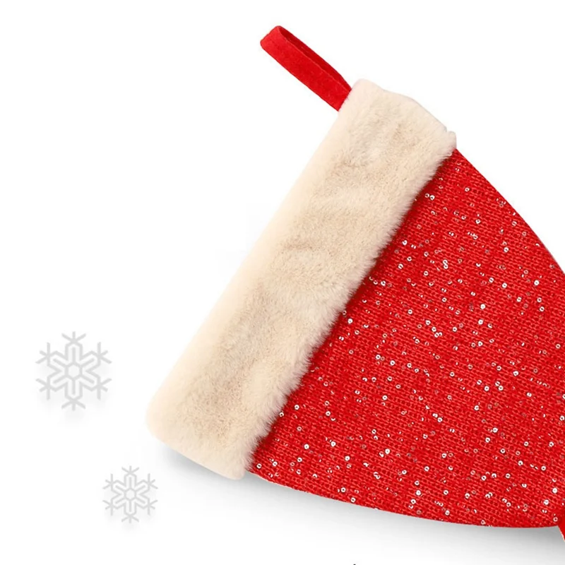 Christmas Stocking With Hanging Rope Fishtail Shape Unique Christmas Gift Bag Portable Christmas Candy Bag(Large Size