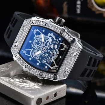 

AAA quality Automatic Watch RM Mens Watches Top Brand Mille Luxury Quartz Wristwatch Silicone Strap Tonneau shape