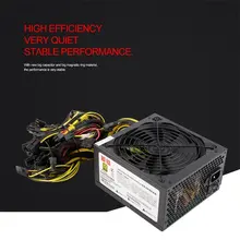 1600 Вт источник питания для 6GPU Eth Rig эфириума монета Майнер выделенный 90 золота Высокая эффективность Стабильная производительность