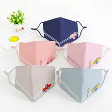 Зимняя новая стильная детская хлопковая складывающаяся маска, регулируемая Пылезащитная маска с мультяшным принтом для студентов