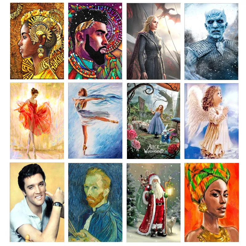 

5D DIY Diamond Painting Full Circle Diamond Embroidery Character Painting Sticker Cross Embroidery Decoration