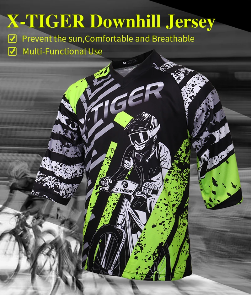 X-Tiger анти-пилинг MTB нижние трикотажные изделия футболка для горного велосипеда лето осень дышащий мотокросса Джерси велосипед DH рубашка