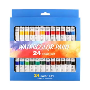 

12ml 24 Colors Professional Paint Tubes Drawing Painting Watercolor Pigment Set Art Supplies