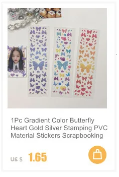 1Pc Ins Gradient Laser Rose Series Decoration Laser Stickers Scrapbooking Hand Account Cute Stationery Sticker School Suppliesr