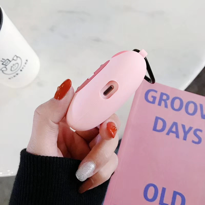 3D забавные милые клыки персик чехол для наушников для Airpods Pro Чехол мультфильм коробка гарнитура сумка Противоударный брелок