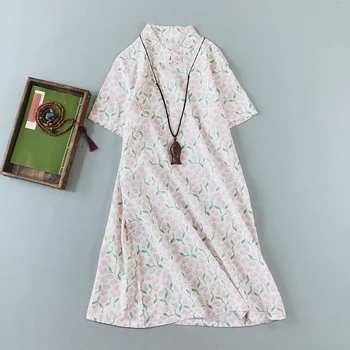 

2020 elegant qipao dress chinese dress cheongsam chiffon vintage embroidery flower women qipao vestidos cheongsam modern