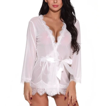

2 styles Women's night grown Lace Nightwear sexy sleepwear Women Clothing night gowns robe femme
