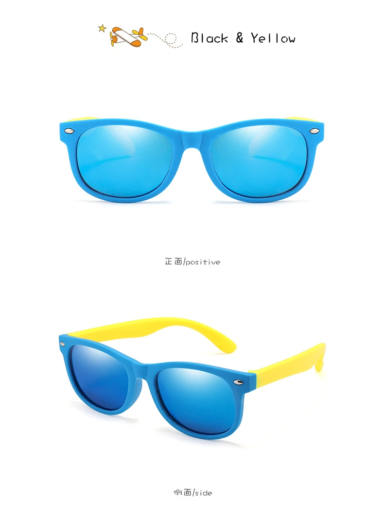 Rubber Polarized Sunglasses Kids TR90 Boys Girls Mirror Polaroid Sun Glasses Silicone Safety Glasses for Children Baby_voghion.com
