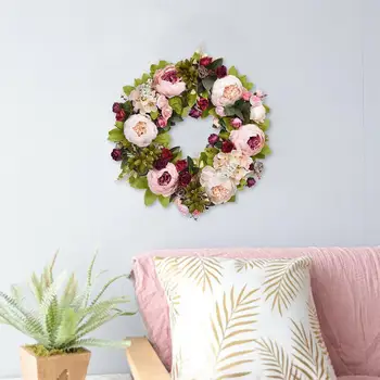 

Home Decoration Peony Artificial Flowers Wreaths Door Simulation Perfect Garland Party For Wedding Home Quality