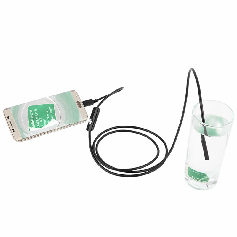 Мини эндоскоп с микро usb 7 мм 1 м 5 2 мягкий кабель IP67 Водонепроницаемая Бороскоп