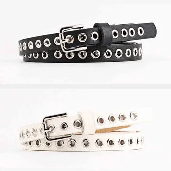 

2020 Summer New Women Fashion Rivet Belt Decorative Pants Belt Leather Trend Casual Thin Belt High Quality A714