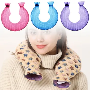 

1400ml U-shaped Transparent Hot Water Bottle Water Injection Water Bottle Girls Portable Pocket Feet Hot Water Bag