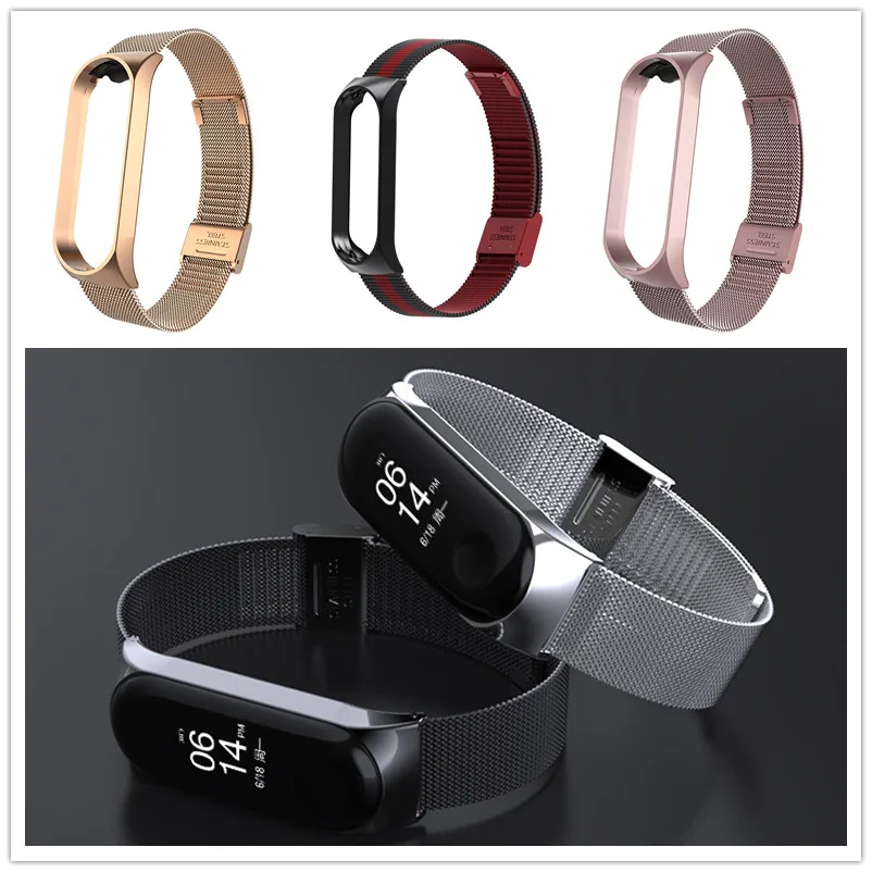 Браслет mi Band 4 3 металлический Безвинтовой браслет из нержавеющей стали для Xiaomi mi Band 4 и 3 ремешок для часов браслет mi band 4 3 браслеты