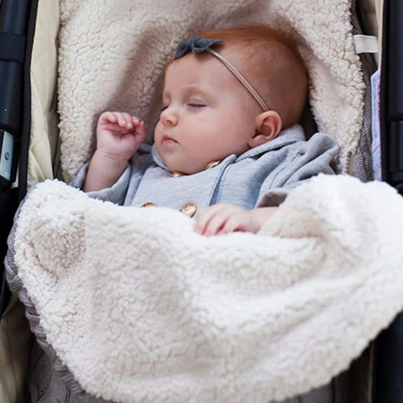 Спальный мешок для новорожденных; зимний теплый плотный бархатный вязаный теплый спальный мешок; шерстяной спальный мешок для коляски
