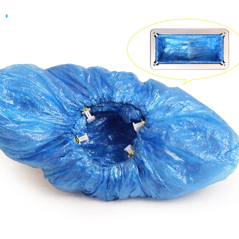 Blue-Disposable-Convenient-And-Comfortable-Model-House-High-Quality-Shoe-Cover-PE-Shoe-Cover-Machine-Shoe