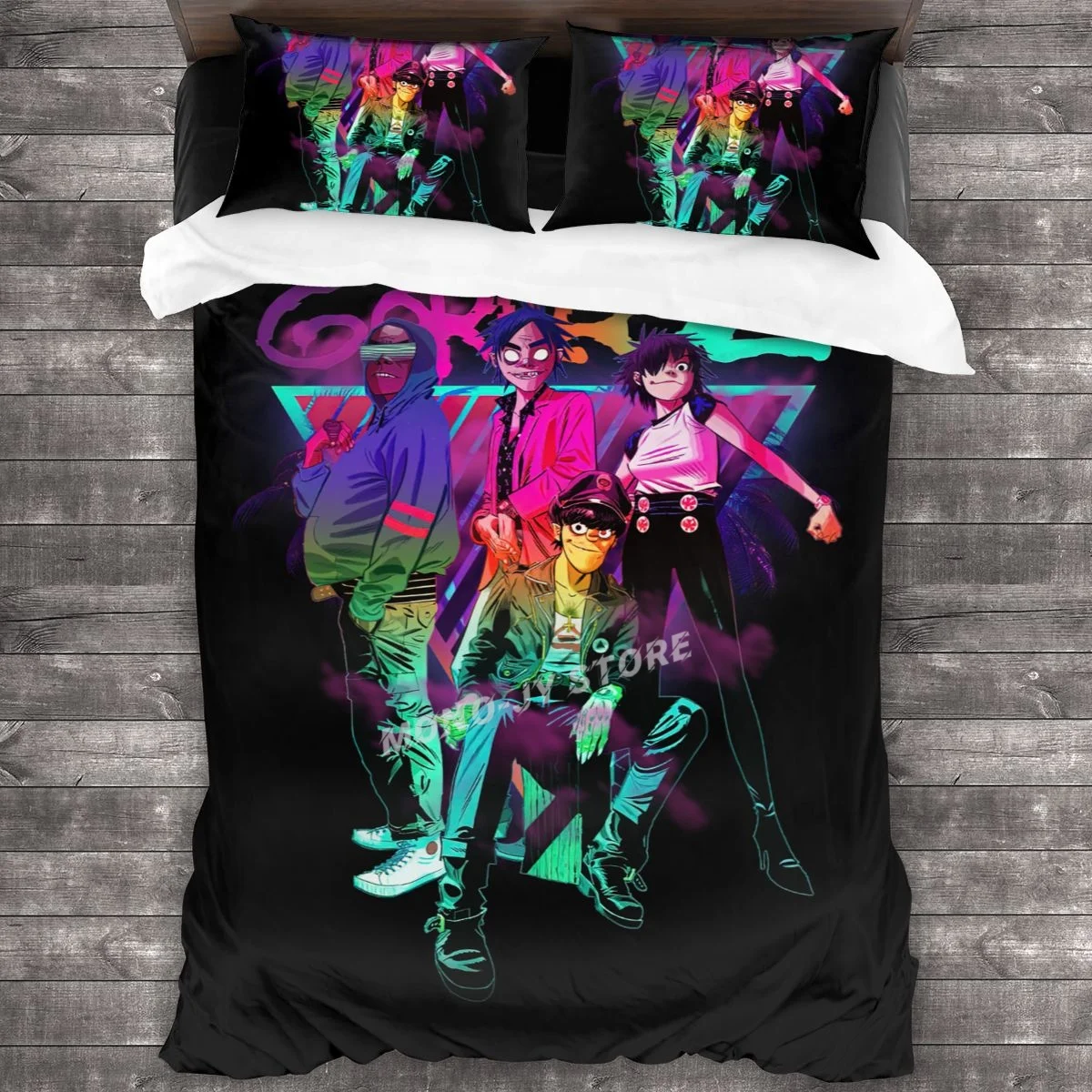 Комплект постельного белья с аниме Gorillaz пододеяльник наволочки одеяло s
