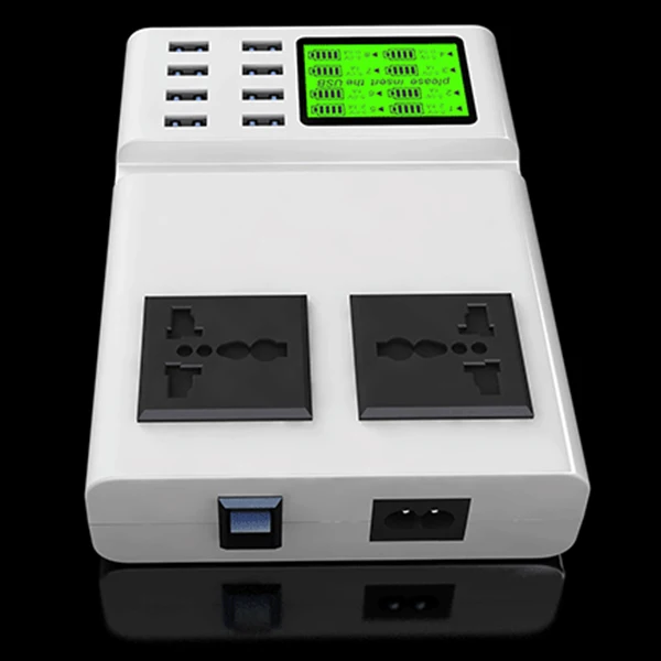 Универсальное зарядное устройство для путешествий, портативное 8 портов USB зарядное устройство адаптер питания зарядная станция с ЖК-дисплеем для iPhone и Android US